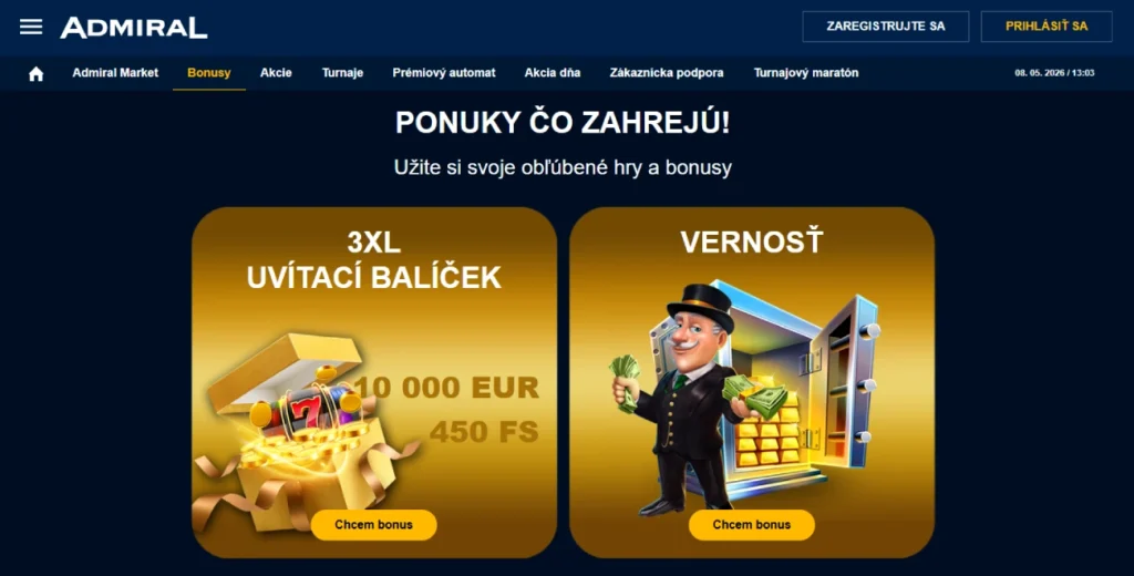 admiral casino bonusy