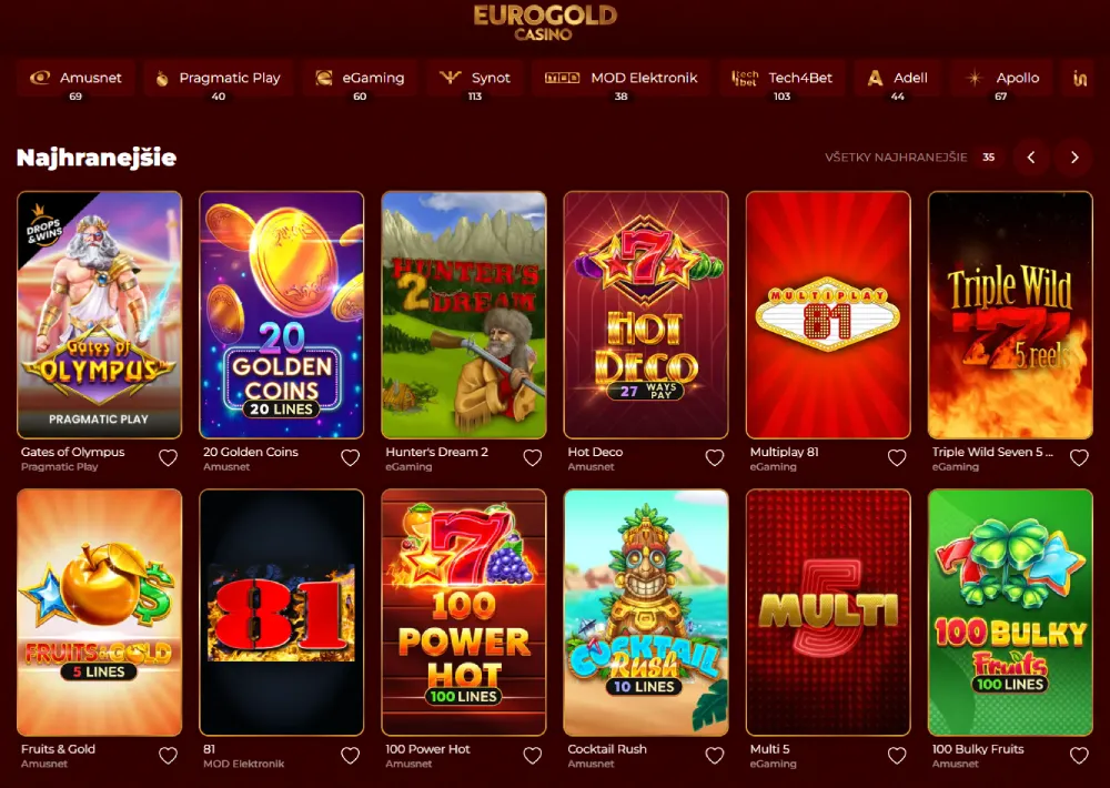 eurogold casino automaty