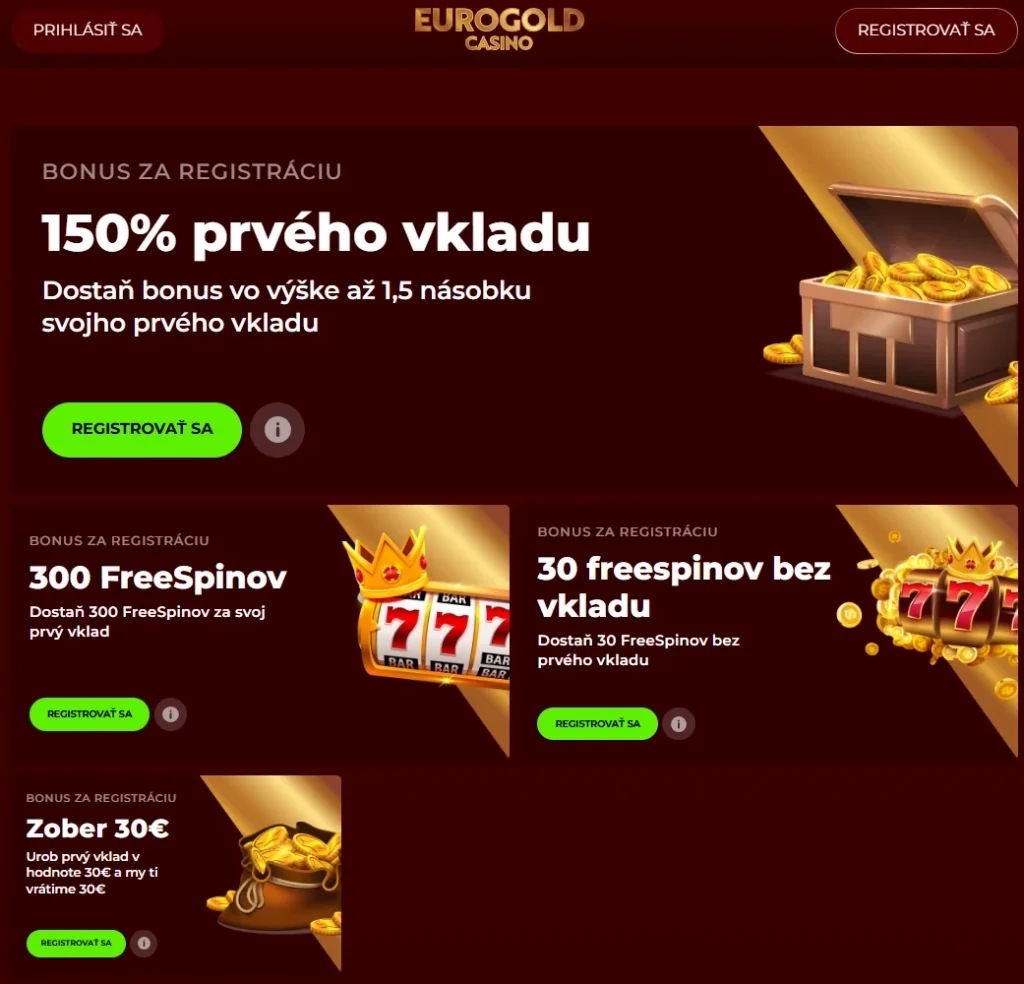 eurogold casino bonusy